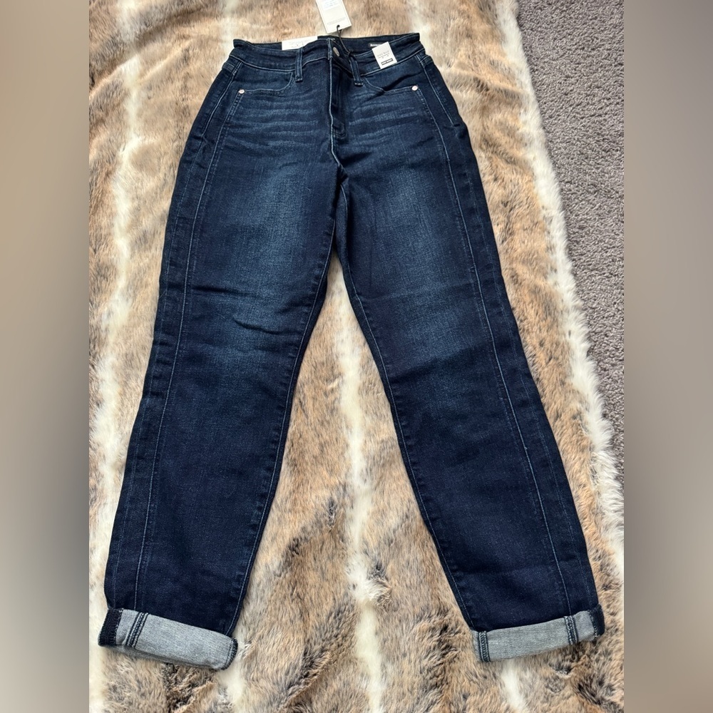 NWT-Judy Blue Dark Indigo Boyfriend High Waist Jeans 3/26